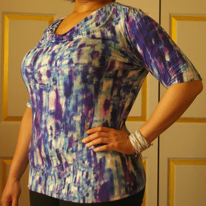 Blue Multicolored Top